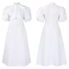 Elegant Party Dresses for Woman 2024 Luxury Bow Collar Short Sleeve High Waisted A Line Pleated Ankle Length Birthday Party Robe