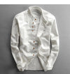 Plus Size 6XL 7XL Men's Casual Cotton Linen Shirt Formal Retro Long Sleeve Soft Loose Shirts Male Oversized Clothing Shirts Tops