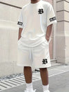 2025 Summer New Men's Set Luxury Letter Print Casual Fashion T-Shirt Short Sleeve Shorts Sportswear Casual Everyday Wear 2 Piece