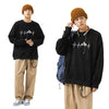 Mens Tracksuit  O Neck Pullover Hot Sales Printing Sweatshirt Black White 2 Color Casual Jogging Versatile Tops Clothing S-4XL
