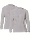 Plus Size Men's Solid T-shirt Fashion Casual Long Sleeve Tees UV Sun Protection Tops For Outdoor/workout Men's Clothing