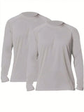 Plus Size Men's Solid T-shirt Fashion Casual Long Sleeve Tees UV Sun Protection Tops For Outdoor/workout Men's Clothing