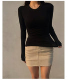 Woman Clothing Short Sleeve T-shirt Slim Fit Tops Female O-Neck Knitted Sheath Tee Shirt Street Wear Sex Sporty 2025 Y2K New