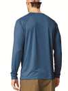 Plus Size Men's Solid T-shirt Fashion Casual Long Sleeve Tees UV Sun Protection Tops For Outdoor/workout Men's Clothing