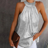 Plus Size Sexy Bright Silk Off Shoulder T Shirt Women Oversize Sleeveless Bottoming Shirt Ladies Tee Shirt Tops Camisetas Mujer