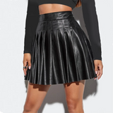 Women Skirts High Waist High-quality PU Sexy Versatile A-Line Attractive Comfortable Faux Leather Comfy Fashion