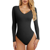 Woman Clothing Women'S Sexy Knitted  Underwear Crew Neck Long Sleeve Leggings Slim Jumpsuit Bodysuit Top Ropa Mujer Juvenil