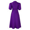 Elegant Party Dresses for Woman 2024 Luxury Bow Collar Short Sleeve High Waisted A Line Pleated Ankle Length Birthday Party Robe