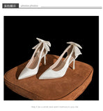 Wedding Heels Women Luxury Brand Design String Bead Pearls High Heels Ladies Sexy Elegant Pointed Toe White Black Pumps2025