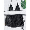 S - XL Mesh Fishnet Skirt Halter Bikini Female Swimsuit Women Swimwear Three-pieces Bikini set Bather Bathing Suit Swim V4889
