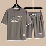2025 new casual sportswear for men summer two-piece clothing short-sleeved round neck and shorts two fashionable clothes