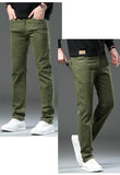 New Plus Size High End Casual Pants for Men's Straight Stretch Loose Mid High Waist Long Pants Brand Clothing Slim Jeans 28-44