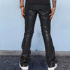 Mens Leather Pants Autumn New Casual Street Fashion Solid Color Bell Bottoms Joker Casual Pants Men