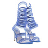 Round Open Toe Stiletto Elegant Summer New Snake-Shaped Rhinestone Foot Ring Strap High Heel Banquet Fashion Sandals for Women