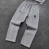 Y2k High Street Apparel Loose Trendy Oversized Casual Pants Men's Retro Fashion Harajuku Embroidered Pattern Wide Leg Pants