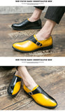 Leather Shoes Mens Designer Dress Formal Leather Shoes Fashion Wedding Casual Slides Men Loafers Driving Half Shoes