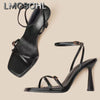 Women High Heels Rome Sandals Sexy Summer Shoes Open Toe Slippers 2025 Trend Party Dress New Slingback Sandalias Pumps Mujer