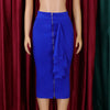 Sexy Skirts for Women Bodycon High Waisted Zipper Closure Ruffles Mid Calf Fashion Elegant African Office Work Pencil Skirts New