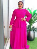 African Dresses for Woman Party 2025 Plus Size Fashion Dashiki Ankara Chiffon Wedding Gowns Elegant Turkey Muslim Maxi Dress