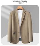 plus Size Men's Fashion Suit 2025 High Quality Slim Fit Solid Color Hipster Casual Coat for Spring Autumn