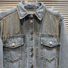 Chic Rhinestoness Tassels Beaded Denim Coat Bareback Diamonds Fringed Jeans Jacket Crystal Cardigan Streetwear Jaquetas