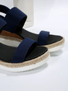 Women's Shoes 2025 Hot Sale Elastic Band Women's Sandals Summer Open Toe Solid Color Wedge Beach Shoes Ladies Platform Sandals