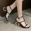 Women Sandals 2024 New Summer High Quality Peep Toe Sandals Casual Elegant Luxury High Heels Sandals Women Shoes for Women