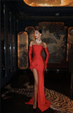 Mozision Strapless Backless Sexy Maxi Dress For Women Fashion Off-shoulder Sleeveless Floral High Split Evening Party Long Dress
