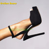 Peep Toe Platform Buckle Strap Red Sandals Pointed Toe Thin Heel Slingback Sexy Women Runway Show Shoes Spicy Girl Party Trend
