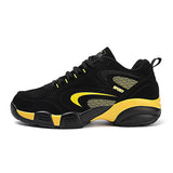 Plus Size Men's Trendy Colour Block Sneakers, Comfy Non Slip Lace Up Casual Durable Shoes For Men's Outdoor Activities