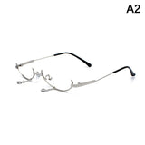 Women's Glasses Lower Half Frame No Lens Women Glasses Frame Water Drop No Lens Decoration Cute Girl Decoration Glasses Frame