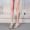 Mules Shoes Women Sandals Ladies Elegant Rhinestone Designer Mirror Luxury Party Slipper Summer New 2024 Slippers Fashion Roman