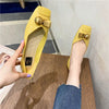 Women Flats Pu Leather Yellow Flat Shoes Solid Color Soft Sole Slip on 2025 Summer Female Fashion Shoes Square Toe Ballet Shoes