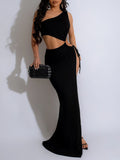 Women's sexy dress with exposed navel vest, high waist and hip hugging dress