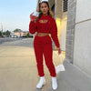 Women 3 Pieces Sets Sweatpants and Hoodie Set Cropped Tops Fleece Pants Suit Tracksuit Fitness Sport Jogger Outfit Clothing