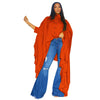 SOMO Plus Size Women Clothes Pleated Long Cape Shirt Bat Full Sleeve Irregularity Blouse Top One Size Loose Dropshipping 2023