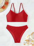 Sexy Woman Swimsuits 2025 Summer Swimwear Women's Bikinis for Female Two Pieces Beach Wear Solid Color Bikinis Set Bathing Suit
