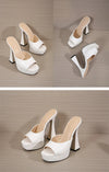 Fashion New Design Platform Slippers Women's Gladiator Sandals Spike High Heel 2022 Summer Peep Toe Pumps Party Shoes Large Size