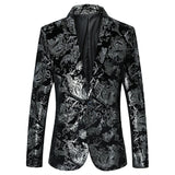Plus Size 6XL-M Spring Luxury Men Retro Gold Print Blazers 2022 New Slim Wedding Nightclub Party Dress Men Clothing Suit Jacket