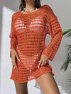 Women's Plus Size Swim Cover Up – Long Sleeve Beach Tunic Dress for Sun Protection, Swimwear Bikini Wrap, Ladies Sports Swimwear