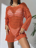 Women's Plus Size Swim Cover Up – Long Sleeve Beach Tunic Dress for Sun Protection, Swimwear Bikini Wrap, Ladies Sports Swimwear