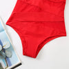 Plus Size Swimsuits Women One Shoulder Slim Swimwear For Women Mesh Solid Black Red Blue Push Up Padded Bathing Suits M-3xl 4xl