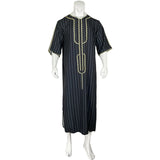 Muslim Men Clothing Galabia Islam Thobe Oman Robes Pocket Design Round Neck Saudi Arabia Man Solid Color Thobe For Men