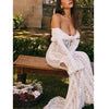 Women's Dresses New Sexy One-word Shoulder Lace Temperament Tube Top Long Dress Slim Fishtail Dress for Women
