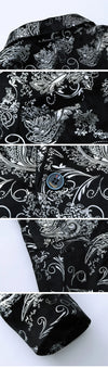 Plus Size 6XL-M Spring Luxury Men Retro Gold Print Blazers 2022 New Slim Wedding Nightclub Party Dress Men Clothing Suit Jacket