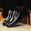 Men's plus size business Shoes Work dress leather shoes Autumn round toe anti slip footwear Fashion comfort male Loafers Zapatos