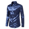 Nightclub Dress Red Satin Shirts Men Clothing Silk Like Long Sleeve Roupas Masculinas Mens Sexy Wedding Party Button Up Shirts