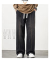 Plus Size M-8XL Baggy Jeans Men's Blue Black Streetwear Elastic Waist Y2K Trousers Fashion Straight Leisure Wide Denim Pants