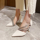 Women Evening Party High Heels New  Pumps Elegant Ladies Pointed To Black  Strappy Stripper Shoes for Women