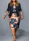 Dress Two Piece Set Short 3/4 Sleeve Top Big Size Wrap Hip Dress Suit Women Clothing 2023 New Arrivals Elegant 2 Piece Set